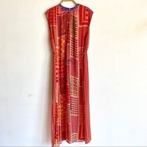 Anthropologie Tanvi Kedia Mixed Print Maxi Dress